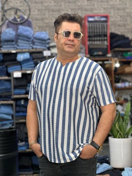 تیشرت راه راه سایز بزرگ کد 2559
